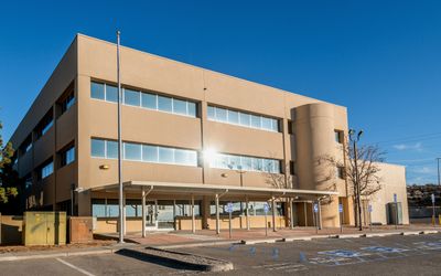 Exterior of Space Dynamics Laboratory building in Albuquerque, NM.