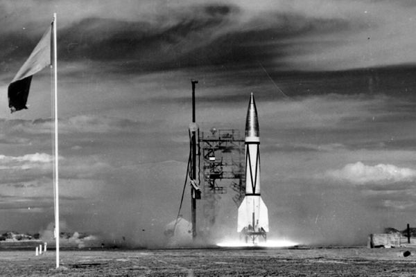 Early V2 rocket launch.