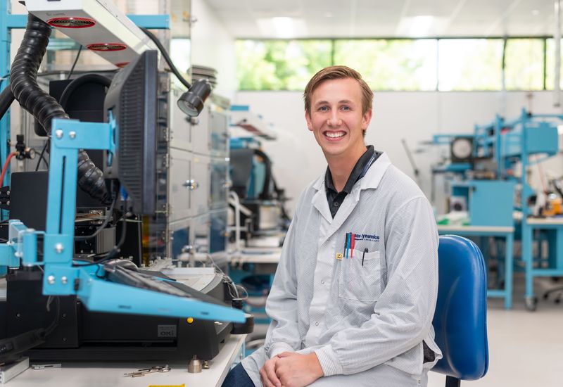 A person at work in a lab.