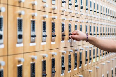 Security lockers.